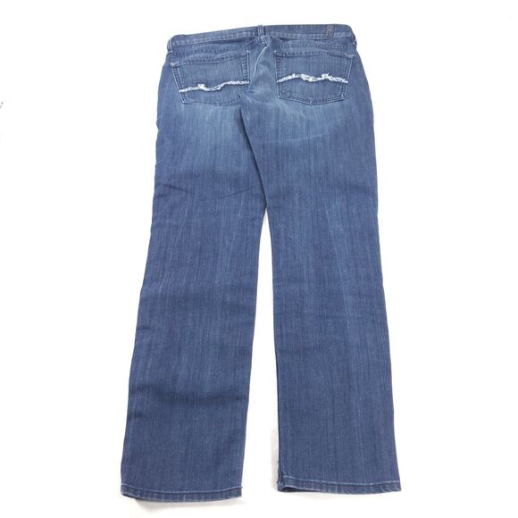 7 For All Mankind Josefina Button Medium Wash Denim Jeans Womens Size 28 Blue - Picture 3 of 9